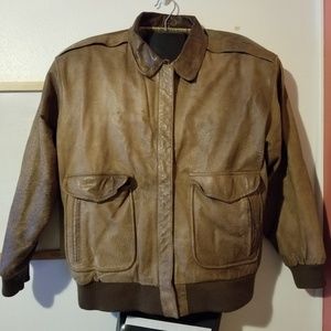 Izzi Brown Mapped Leather Jacket